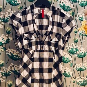 Heart Soul Black and White Checkered Shirt